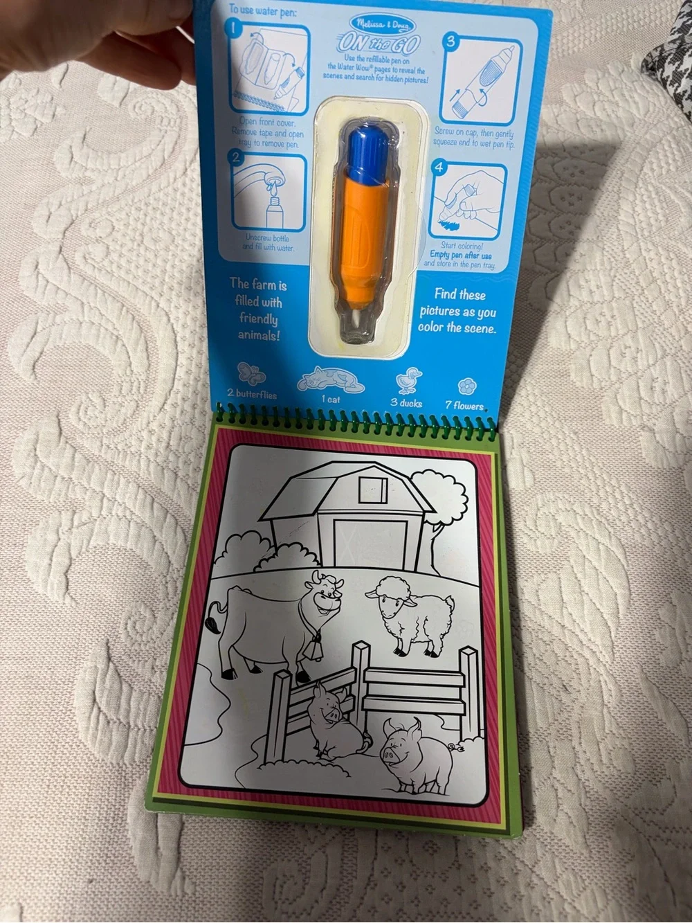 Melissa & Doug Water WOW! Reusable Water-Reveal Pads - Green, Blue, Orange